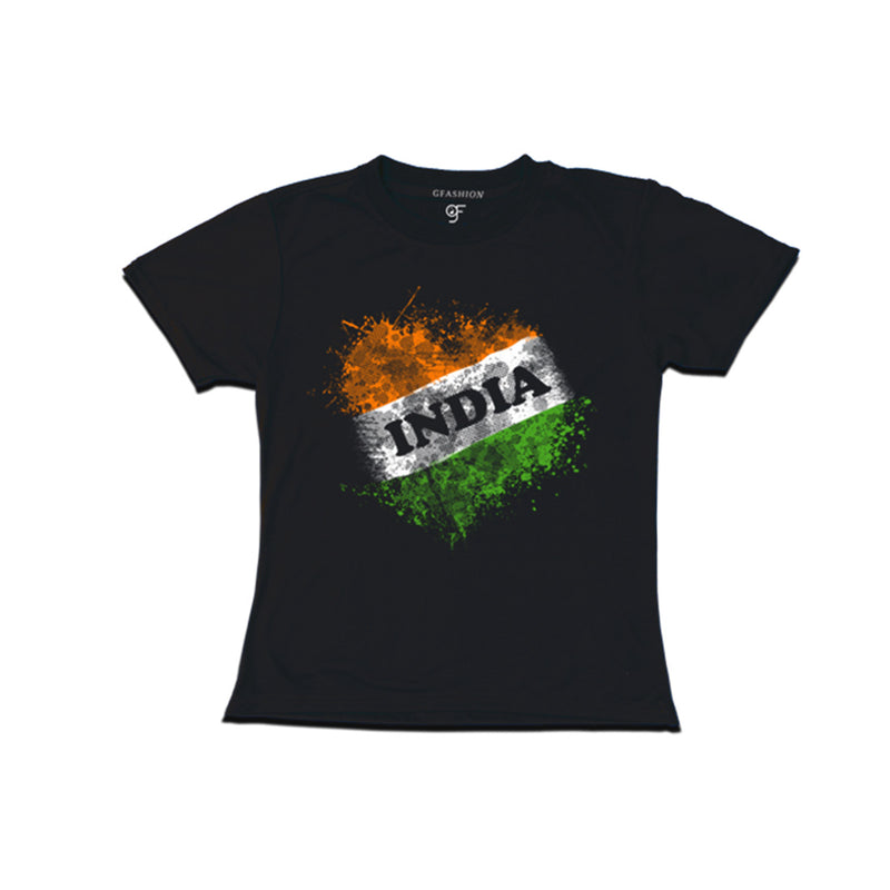 India Tiranga Girl T-shirt in Black color available @ gfashion.jpg