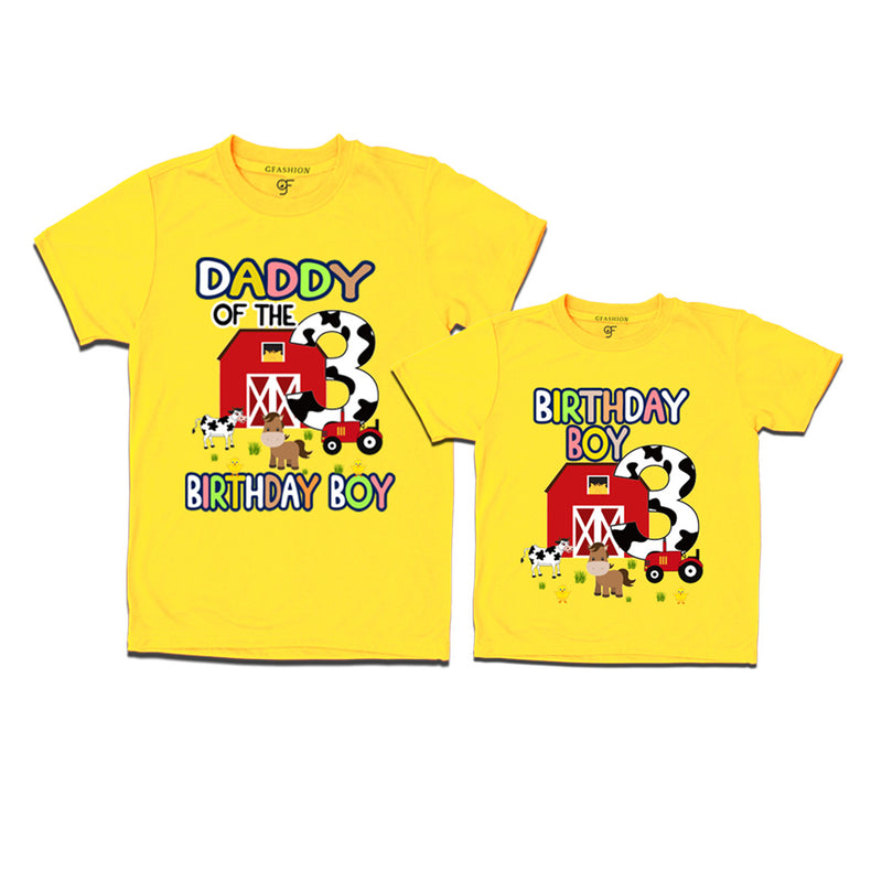 Farm House Theme Birthday T-shirts for Dad  and Son in Yellow Color available @ gfashion.jpg (2)