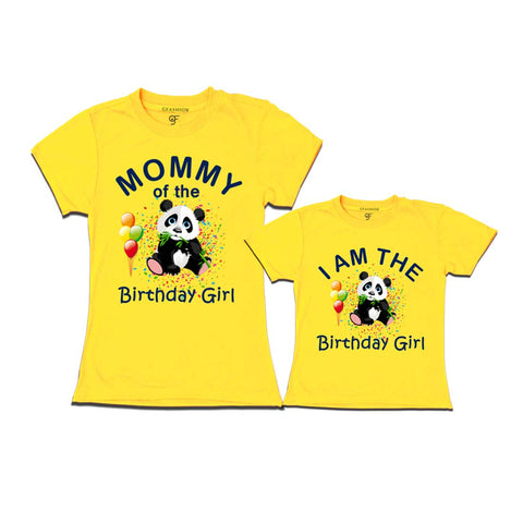 Panda Theme Birthday T-shirts for Mom and Daughter