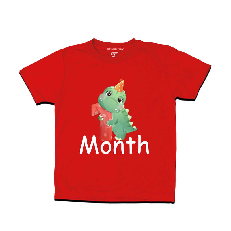 One Month Baby T-shirt in Red Color avilable @ gfashion.jpg