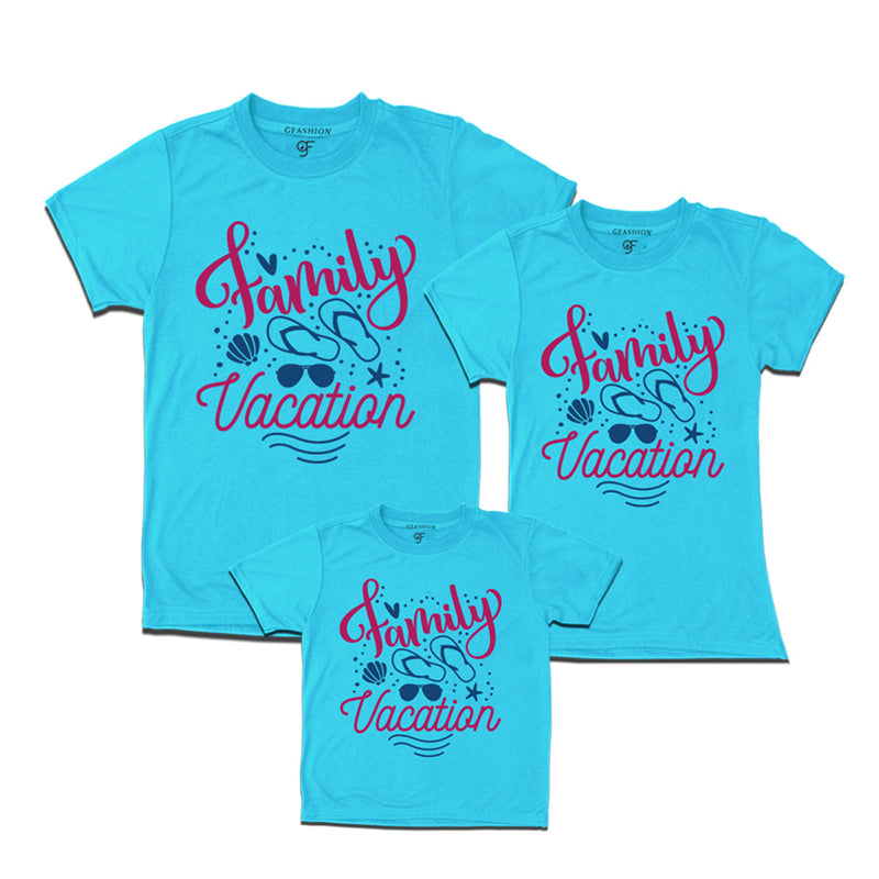 Family Vacation  T-shirts for Dad, Mom and Son in Sky Blue Color available @ gfashion.jpg