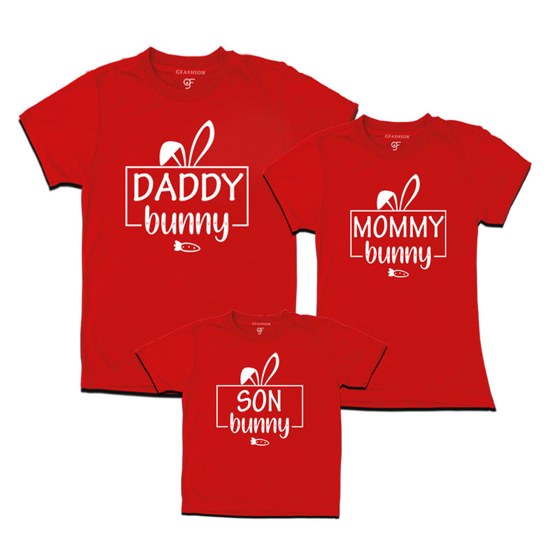 Daddy bunny Mommy bunny  son bunny matching family Easter T-shirt