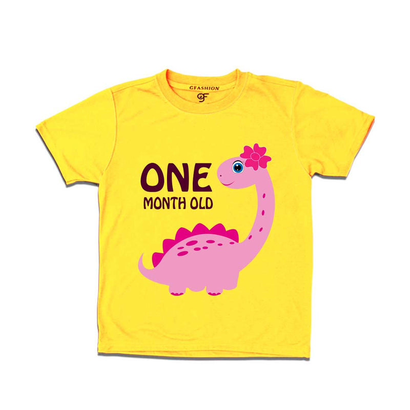 One Month Old Baby T-shirt in Yellow Color avilable @ gfashion.jpg