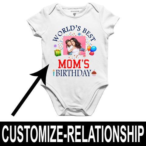 World's Best Mom's Birthday Photo Bodysuit-Rompers in White Color available @ gfashion.jpg