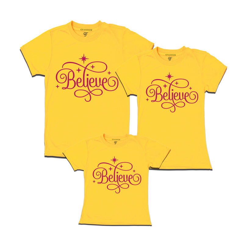 belive matching t-shirt for dad mom and girl