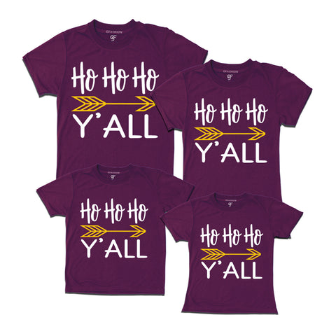 ho ho ho y'all for family set of 4