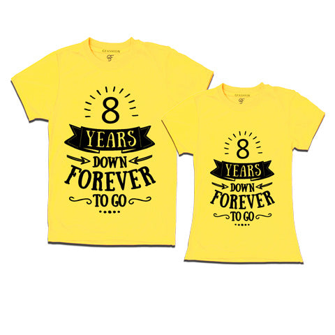 8-years-down-forever-to-go-couple-t-shirts-for-anniversary-gfashion-india-Yellow