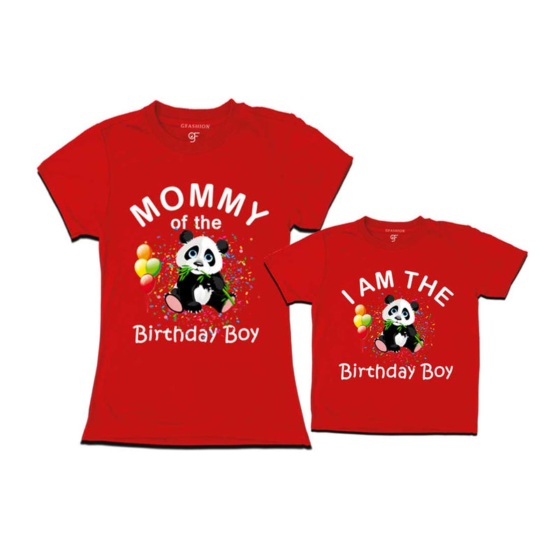 Panda Theme Birthday T-shirts for Mom and Son