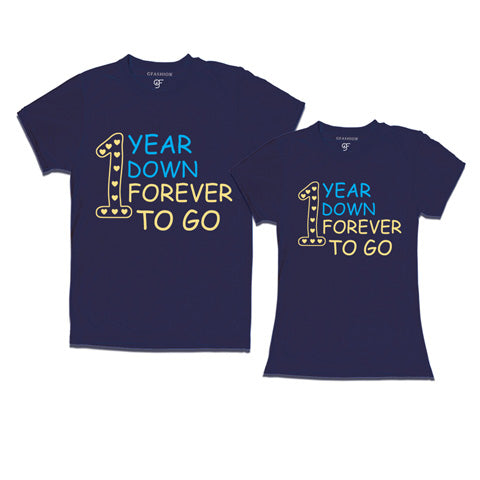 1st Year anniversary T shirts for Couples