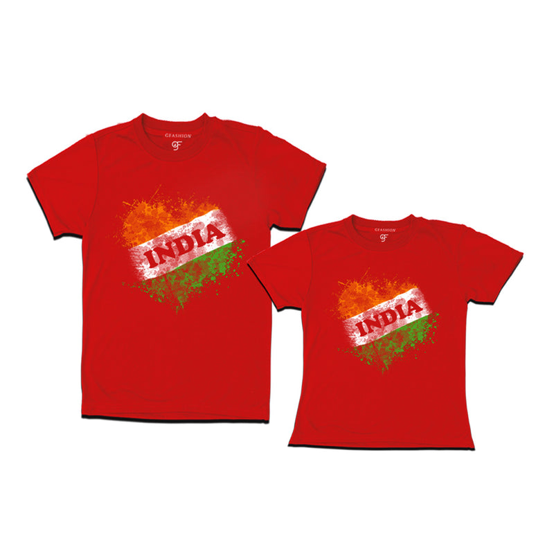 India Tiranga T-shirts for Dad and Daughter in Red color available @ gfashion.jpg