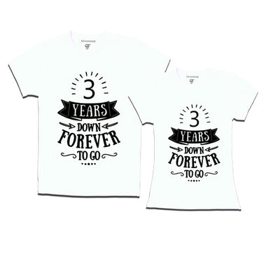 3-years-down-forever-to-go-couple-t-shirts-for-anniversary-gfashion-india-White