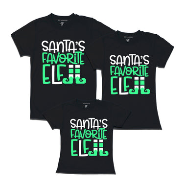 santa's favorite elf matching family tshirt for daddy mummy and girl