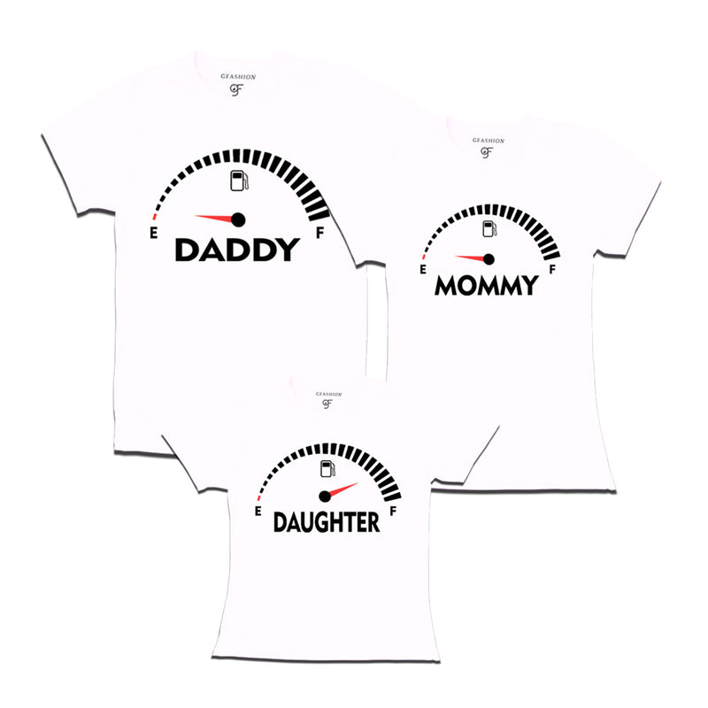 SpeedoMeter Matching T-shirts for Dad Mom and Daughter in White Color available @ gfashion.jpg