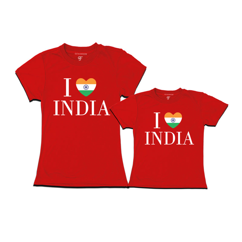 I love India Mom and Daughter T-shirts in Red Color available @ gfashion.jpg