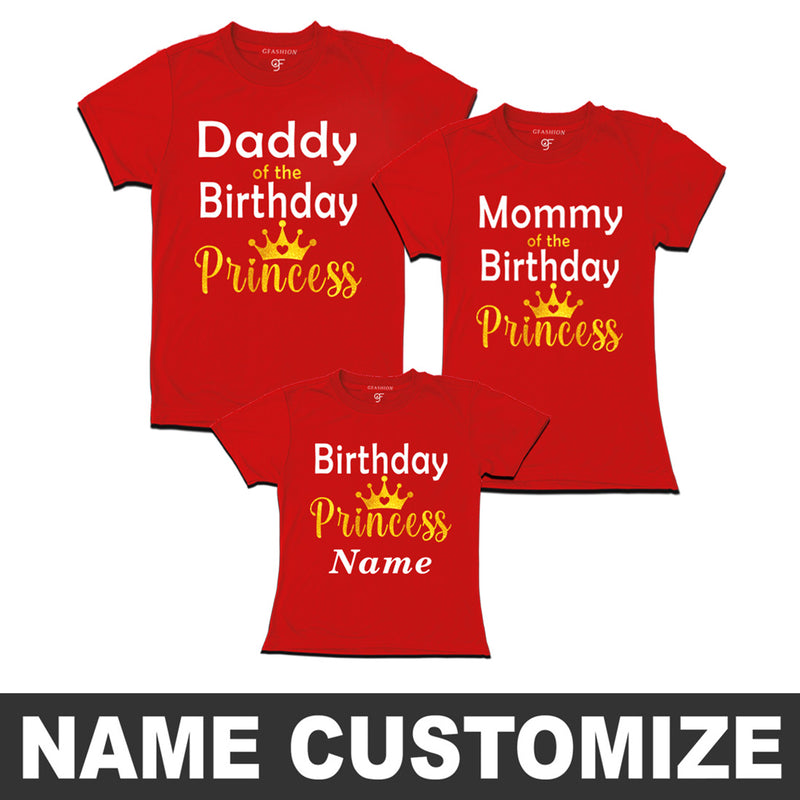 Birthday Princess T-shirts With Dad and Mom