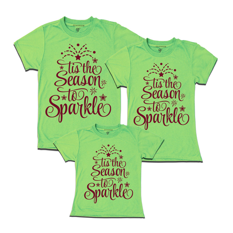 Matching t-shirt to sparkle the time with dad mom and girl
