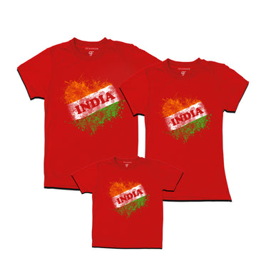 India Tiranga Dad, Mom and Son T-shirts in Red color available @ gfashion.jpg