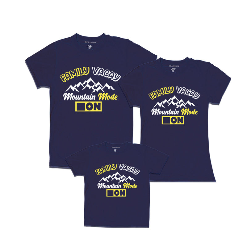 Family Vacay Mountain Mode On T-shirts for Dad Mom and Son in Navy Color available @ gfashion.jpg