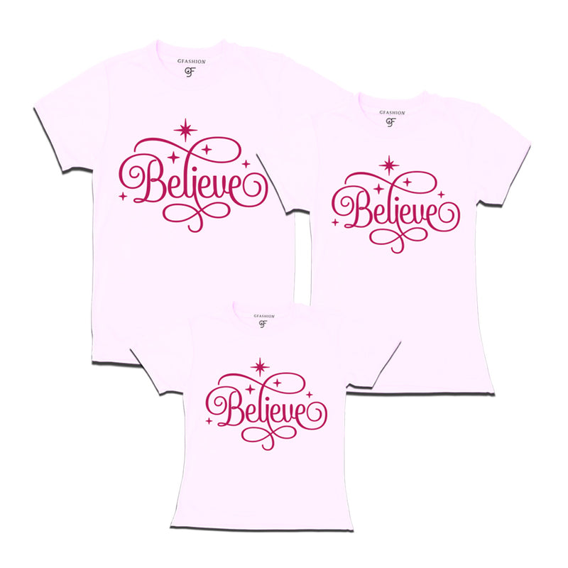 matching t-shirt for belive in Christmas family t-shirt set of 3