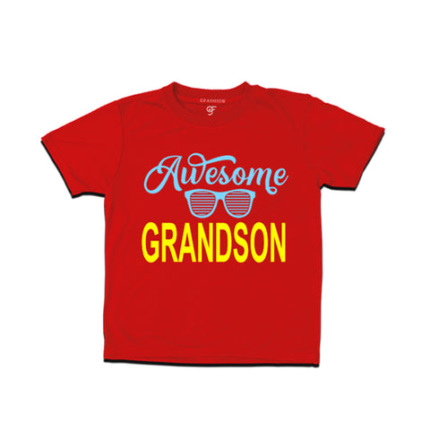 Awesome Grandson T-shirts-red-gfashion