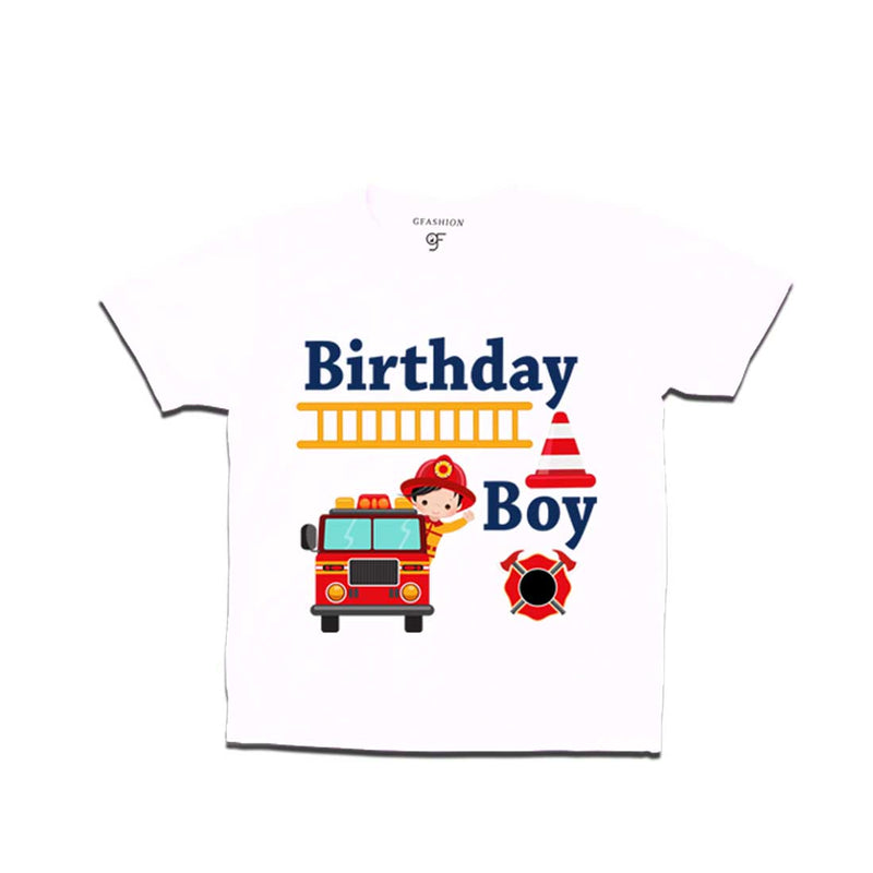 Firefighter Theme Birthday T-shirts For Boy