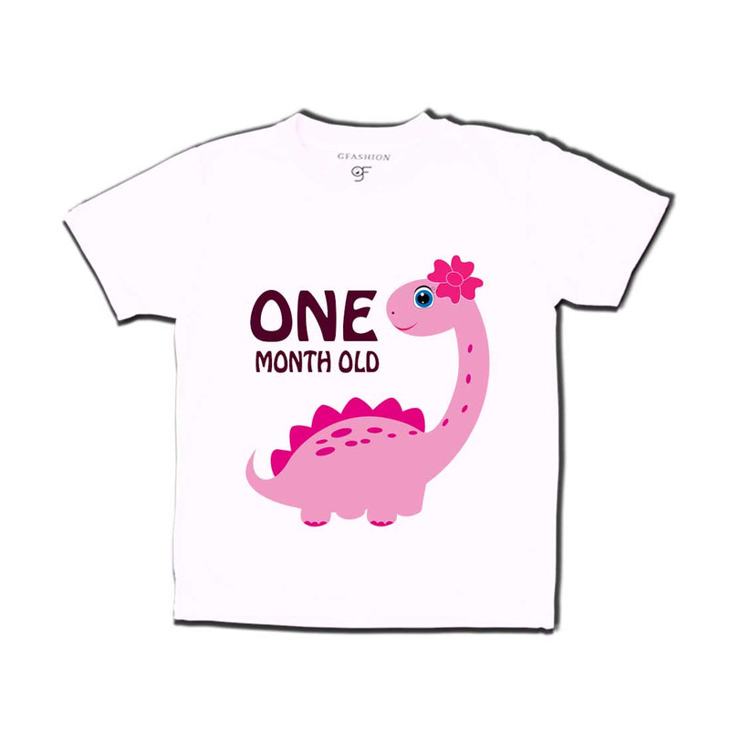 One Month Old Baby T-shirt in White Color avilable @ gfashion.jpg