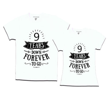 9-years-down-forever-to-go-couple-t-shirts-for-anniversary-gfashion-india-White