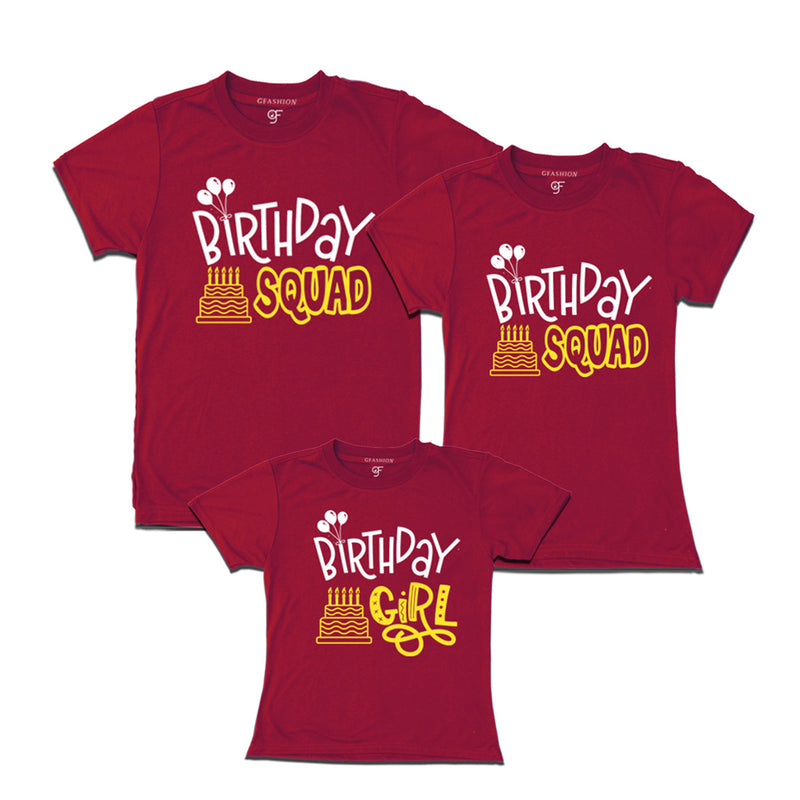 Birthday Squad Dad ,Mom & Birthday Girl T-shirts