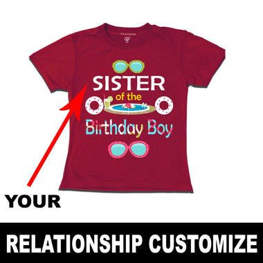 Pool Party Theme Birthday Boy's Relationship Customize T-shirt