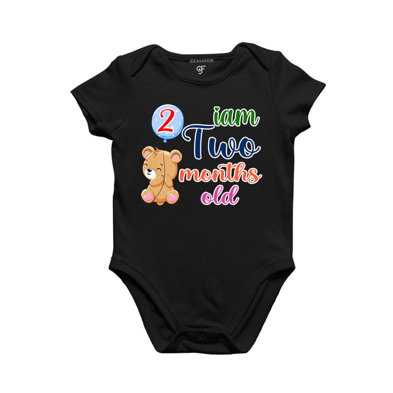 i am two months old -baby rompers/bodysuit/onesie with teddy