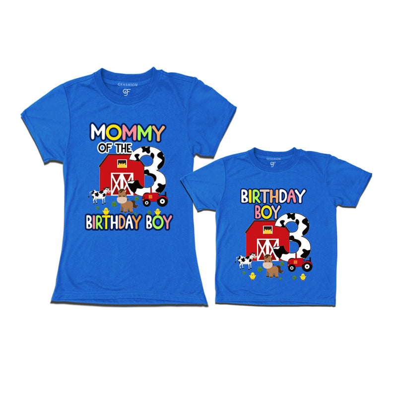 Farm House Theme Birthday T-shirts for Mom  and Son in Blue Color available @ gfashion.jpg (2)