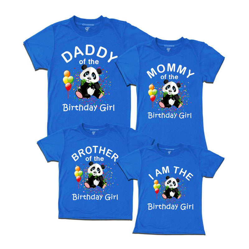 Panda Theme Birthday Girl T-shirts for Family