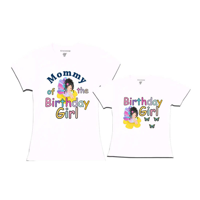 Butterfly theme birthday girl t shirts with mom