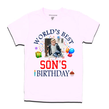 World's Best Son's Birthday Photo T-shirt in White Color available @ gfashion.jpg