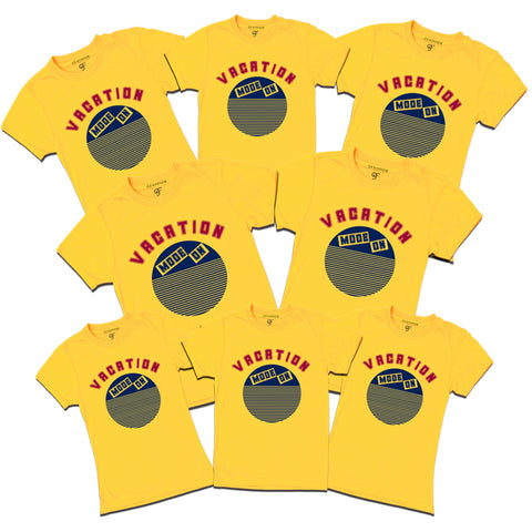 Vacation Mode On T-shirts for Group in Yellow Color available @ gfashion.jpg