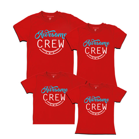 Awesome Crew-Family T-shirts-set of 4