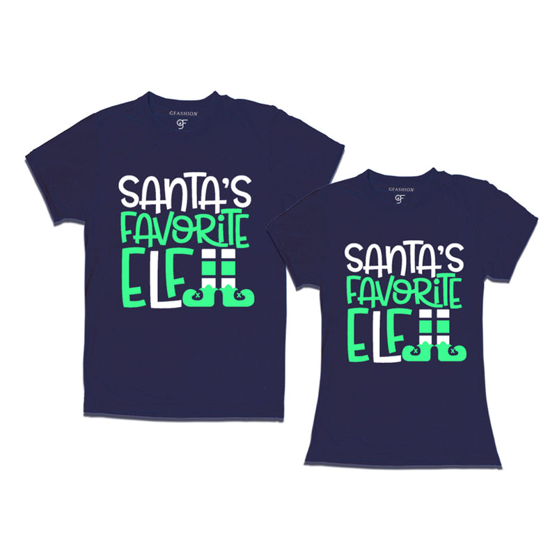 couples matching t-shirt for santa's favorite elf