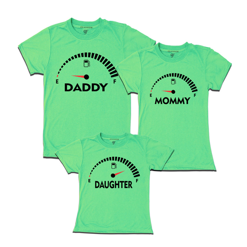 SpeedoMeter Matching T-shirts for Dad Mom and Daughter in Pista Green Color available @ gfashion.jpg