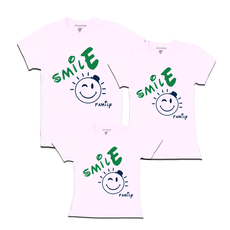 Smile family can have matching t-shirt for dad mom and girl