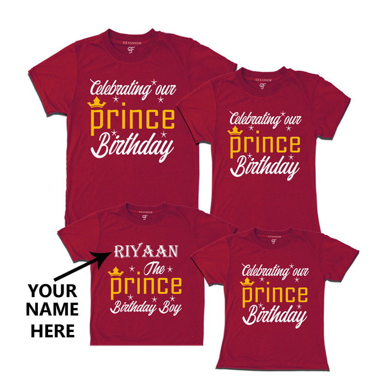 Celebrating Birthday T-shirts with Prince Name-Family in Maroon Color available @ gfashion.jpg