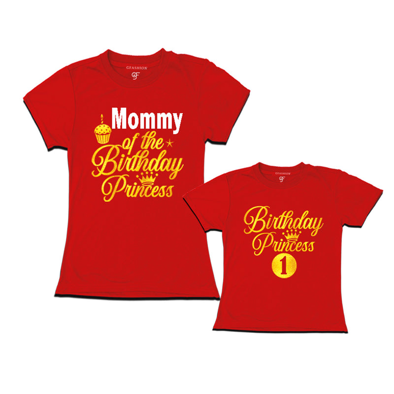 First Birthday T-shirt for Princess with Mom in Red Color avilable @ gfashion.jpg