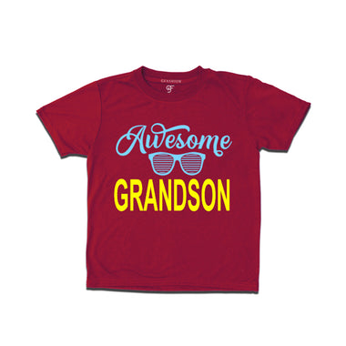 Awesome Grandson T-shirts-maroon-gfashion