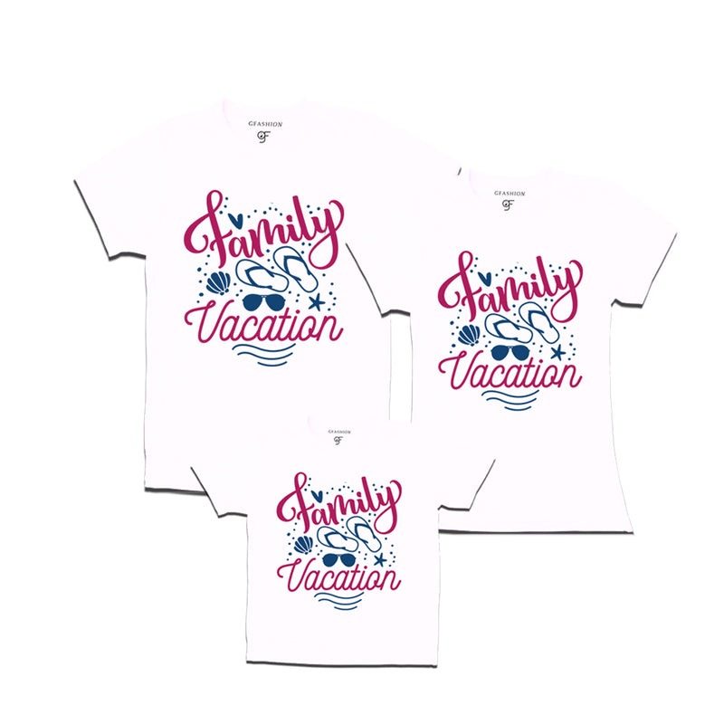 Family Vacation  T-shirts for Dad, Mom and Son in White Color available @ gfashion.jpg
