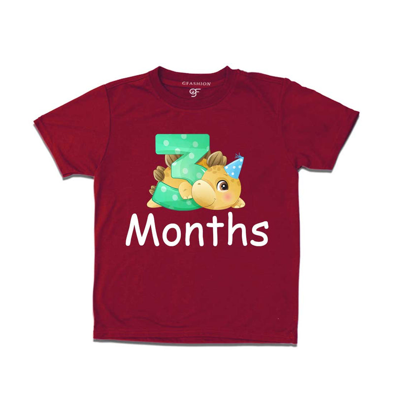 Three Month Baby T-shirt in Maroon Color avilable @ gfashion.jpg