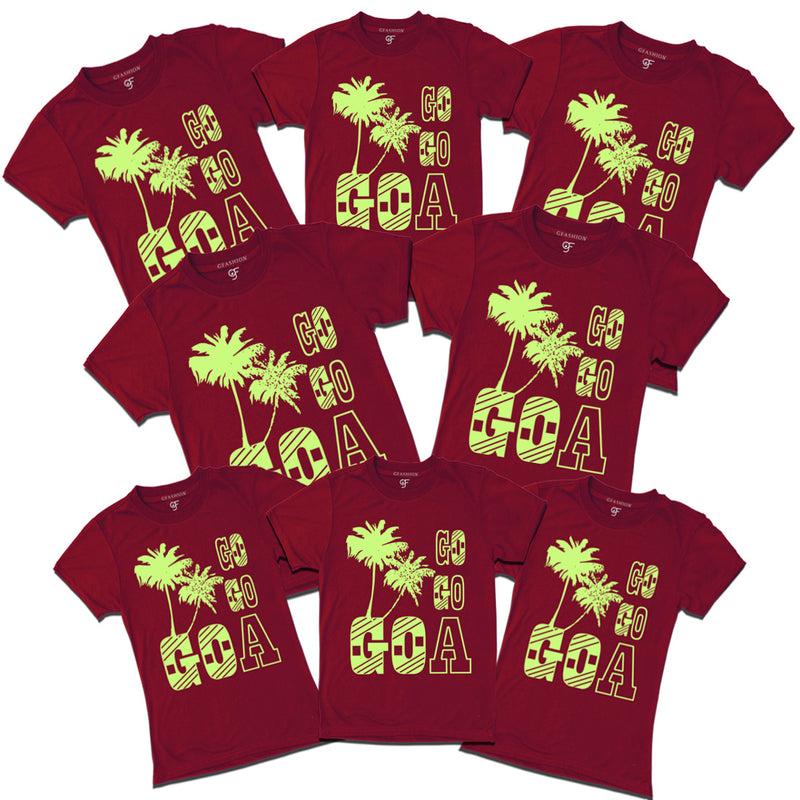 Go Go Goa T-shirts for Group in Maroon Color available @ gfashion.jpg