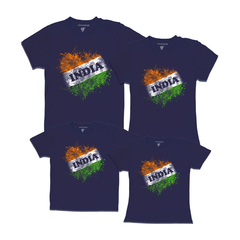 India Tiranga Family T-shirts in Navy color available @ gfashion.jpg