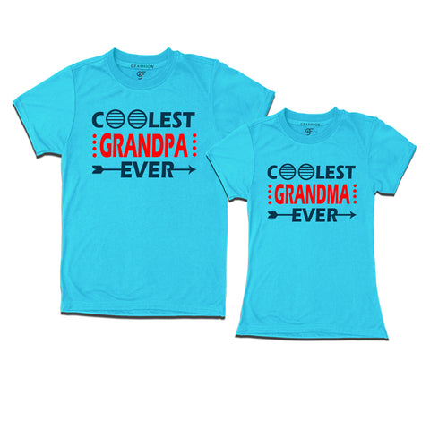 coolest grandpa grandma ever t shirts-sky blue-gfashion