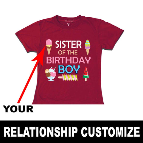 Ice Cream Theme Birthday boy's Relationship Customize T-shirt