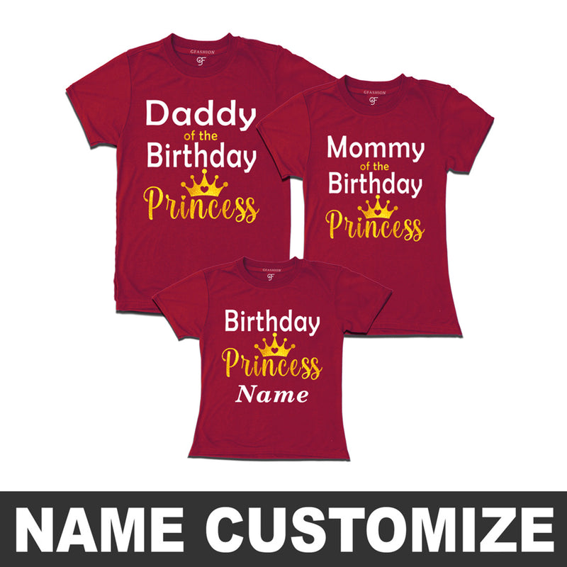 Birthday Princess T-shirts With Dad and Mom