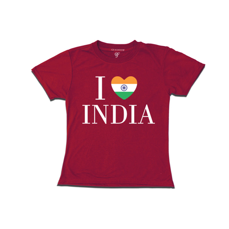 I love India Girl T-shirt in Maroon Color available @ gfashion.jpg